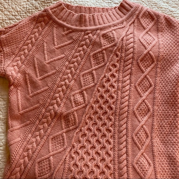 J Crew Lonnie Pink Cable Knit Sweater Tunic - Picture 5 of 12
